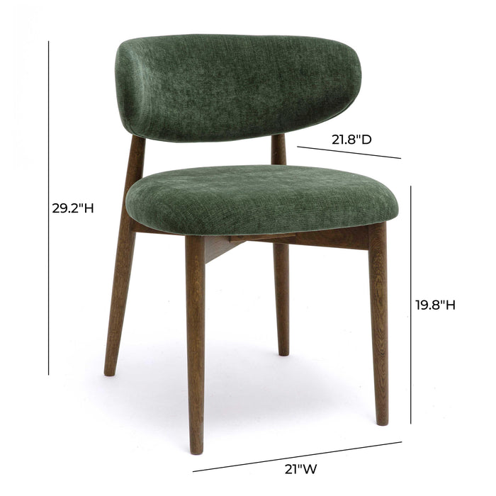 Zinea Forest Green Performance Textured Velvet Dining Chair - Home And Beyond