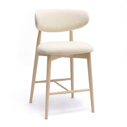 Zinea Cream Performance Textured Velvet Counter Stool - Home And Beyond