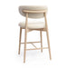 Zinea Cream Performance Textured Velvet Counter Stool - Home And Beyond
