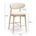 Zinea Cream Performance Textured Velvet Counter Stool - Home And Beyond