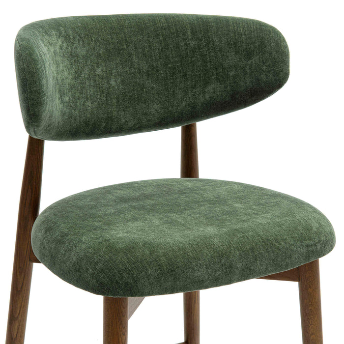 Zinea Forest Green Performance Textured Velvet Counter Stool - Home And Beyond