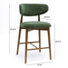 Zinea Forest Green Performance Textured Velvet Counter Stool - Home And Beyond