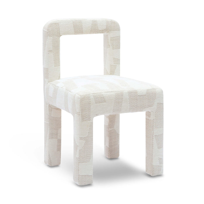 Hazel Cream Patterned Jacquard Dining Chair - Home And Beyond