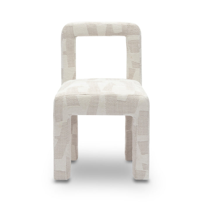 Hazel Cream Patterned Jacquard Dining Chair - Home And Beyond