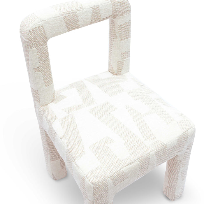 Hazel Cream Patterned Jacquard Dining Chair - Home And Beyond