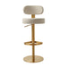 Primrose Cream Textured Performance Fabric Adjustable Stool - Home And Beyond