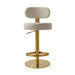 Primrose Cream Textured Performance Fabric Adjustable Stool - Home And Beyond