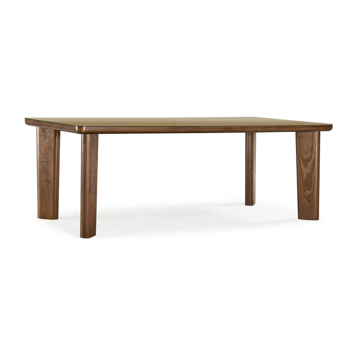 Oani Walnut and Glass Long Dining Table - Home And Beyond