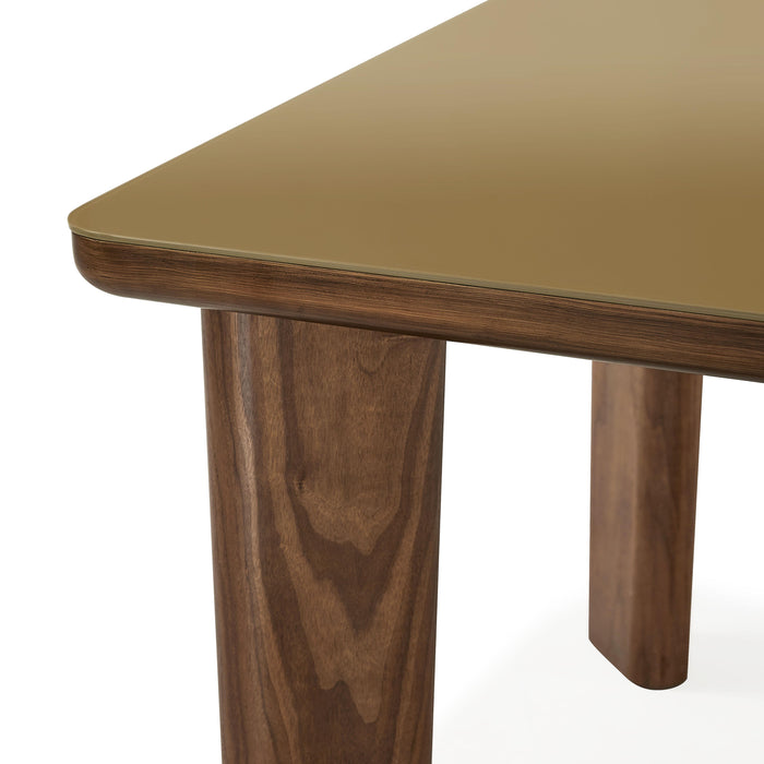 Oani Walnut and Glass Long Dining Table - Home And Beyond