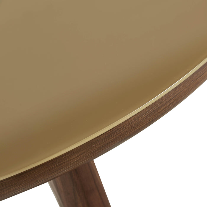 Oani Walnut and Glass Round Dining Table - Home And Beyond