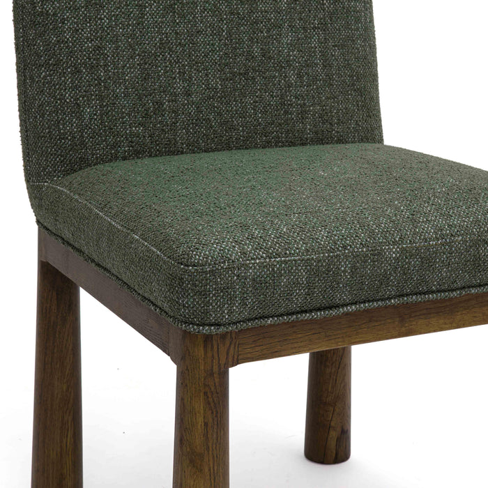 Tiara Forest Green Performance Basketweave Fabric Dining Chair - Home And Beyond