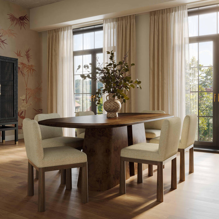 Tiara Cream Performance Basketweave Fabric Dining Chair - Home And Beyond