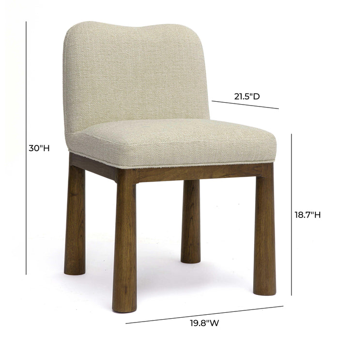 Tiara Cream Performance Basketweave Fabric Dining Chair - Home And Beyond