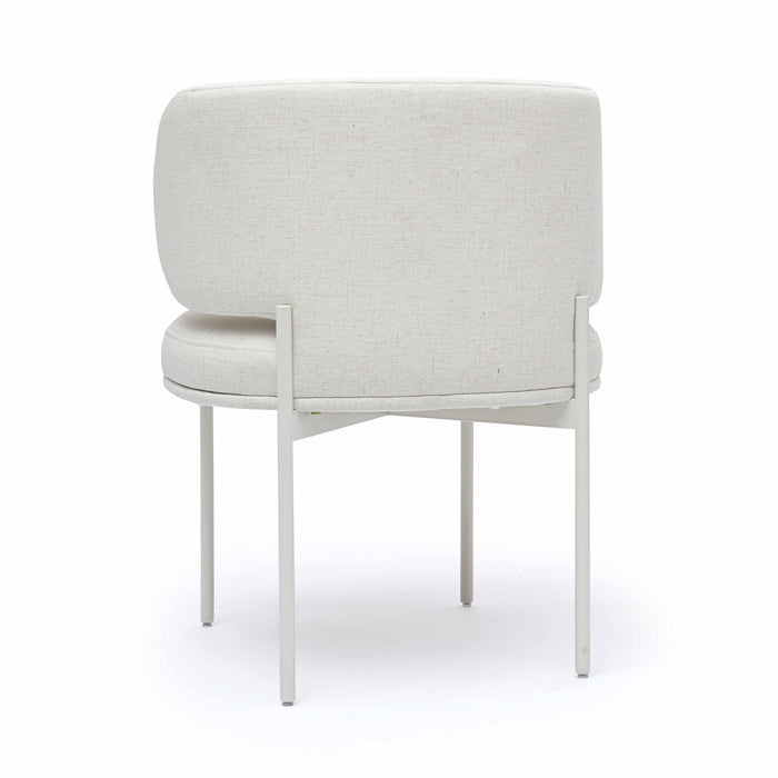 Maureen Cream Performance Upcycled Linen Dining Chair - Home And Beyond