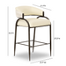 Tatum Cream 2-Tone Performance Vegan Leather and Jacquard Counter Stool - Home And Beyond