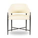 Sezanne Cream 2-Tone Performance Vegan Leather and Jacquard Dining Chair - Home And Beyond