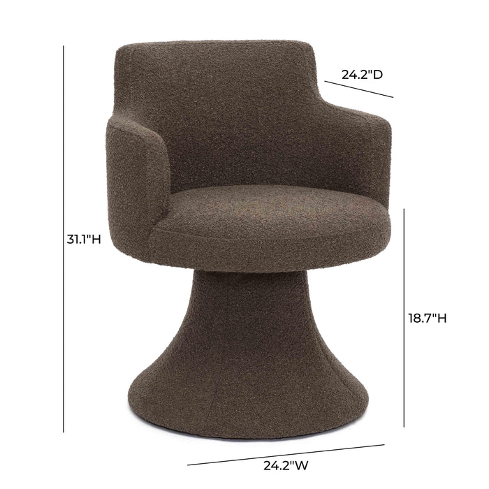 Jeffree Performance Boucle Swivel Dining Chair - Home And Beyond