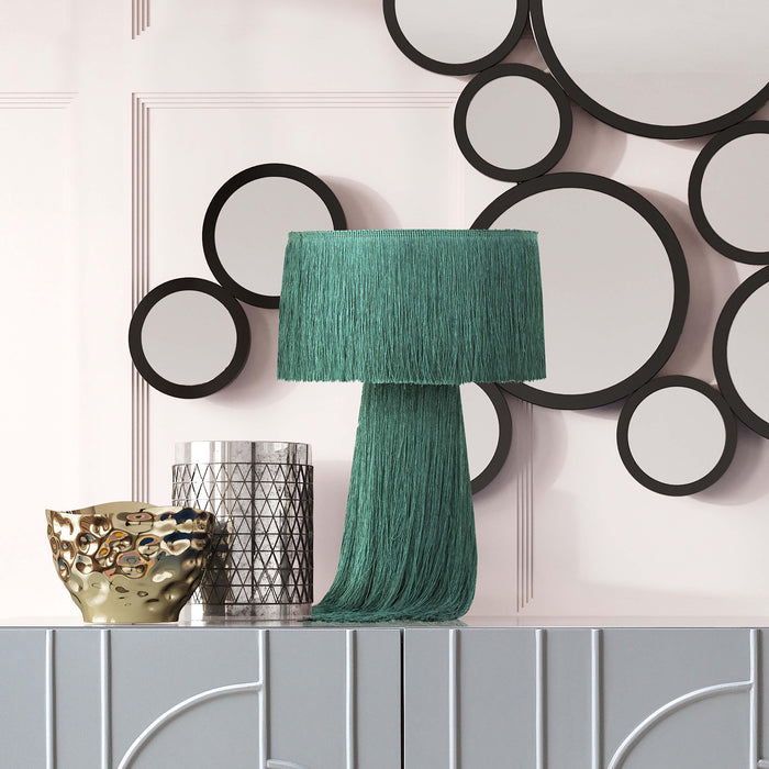 Atolla Emerald Tassel Table Lamp - UK - Home And Beyond