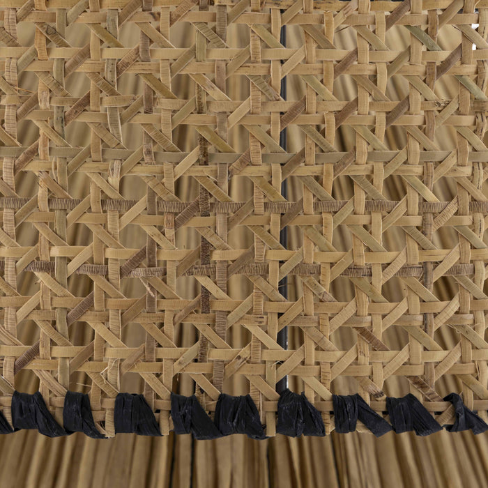 Rylie Natural &amp; Black Raffia Pendant Lamp
