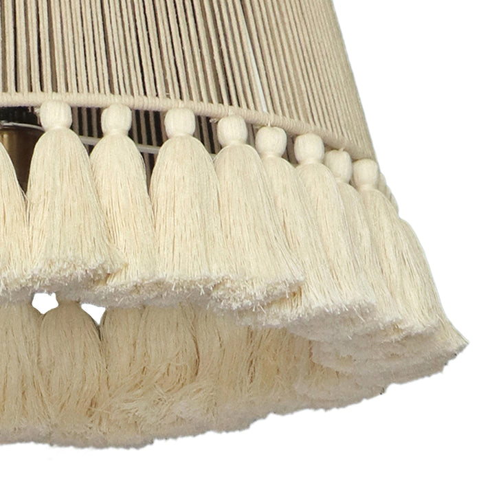 Helen White Cotton Tasseled Pendant Lamp 7 - Home And Beyond