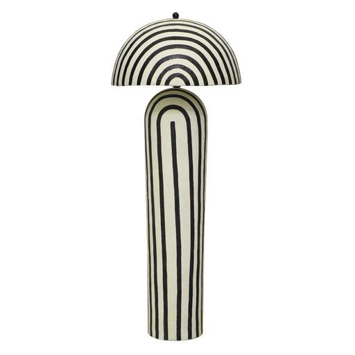 Maiori Black Striped Papier Mache Floor Lamp - Home And Beyond