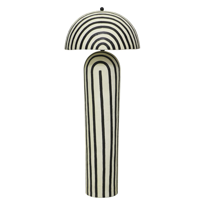Maiori Black Striped Papier Mache Floor Lamp - Home And Beyond