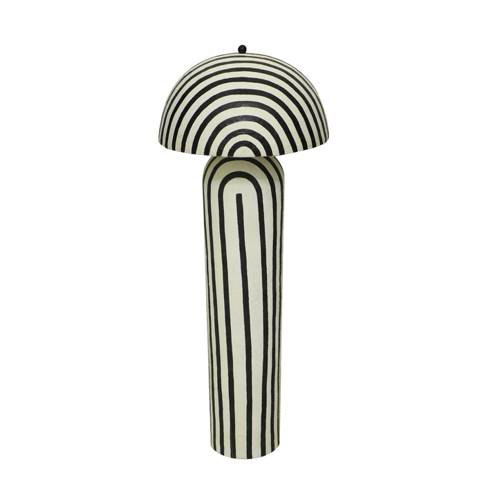 Maiori Black Striped Papier Mache Floor Lamp - Home And Beyond