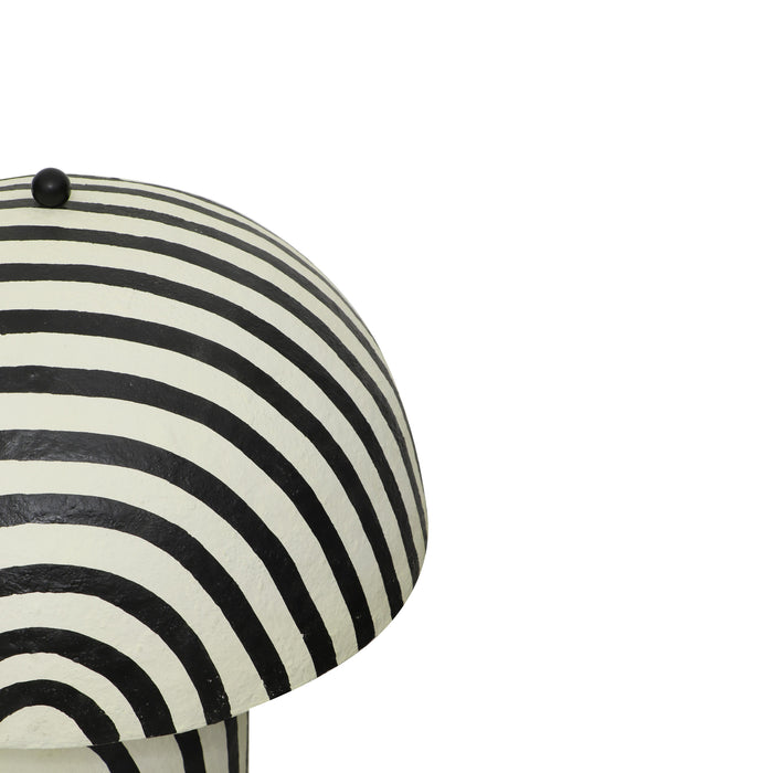 Maiori Black Striped Papier Mache Floor Lamp - Home And Beyond