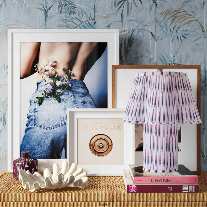 Corrine Purple and White Streaked Cotton Table Lamp - Home And Beyond