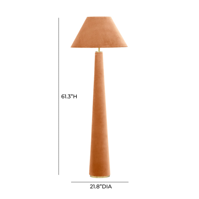 Graham Terracotta Velvet Floor Lamp - Home And Beyond