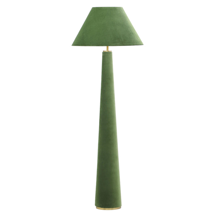 Graham Moss Green Velvet Floor Lamp - Home And Beyond
