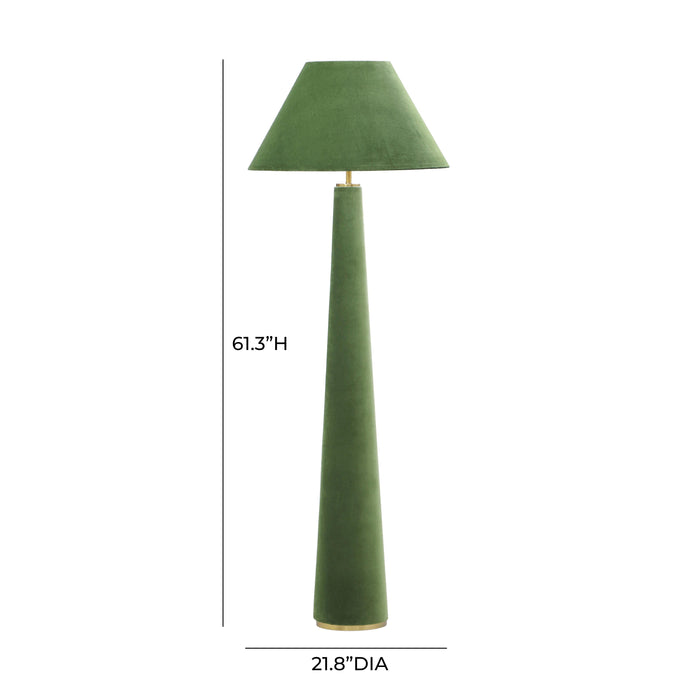 Graham Moss Green Velvet Floor Lamp - Home And Beyond