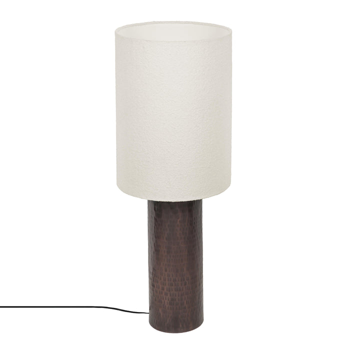 Grava Boucle & Hammered Bronze Metal Floor Lamp - Home And Beyond