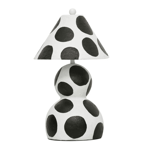 Lerici Black and White Papier Mache Table Lamp - Home And Beyond