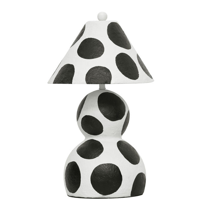 Lerici Black and White Papier Mache Table Lamp - Home And Beyond