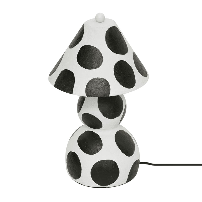 Lerici Black and White Papier Mache Table Lamp - Home And Beyond