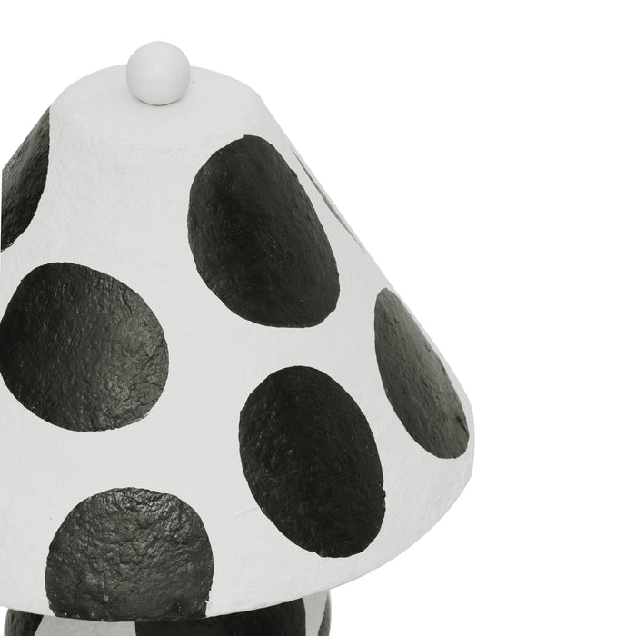 Lerici Black and White Papier Mache Table Lamp - Home And Beyond