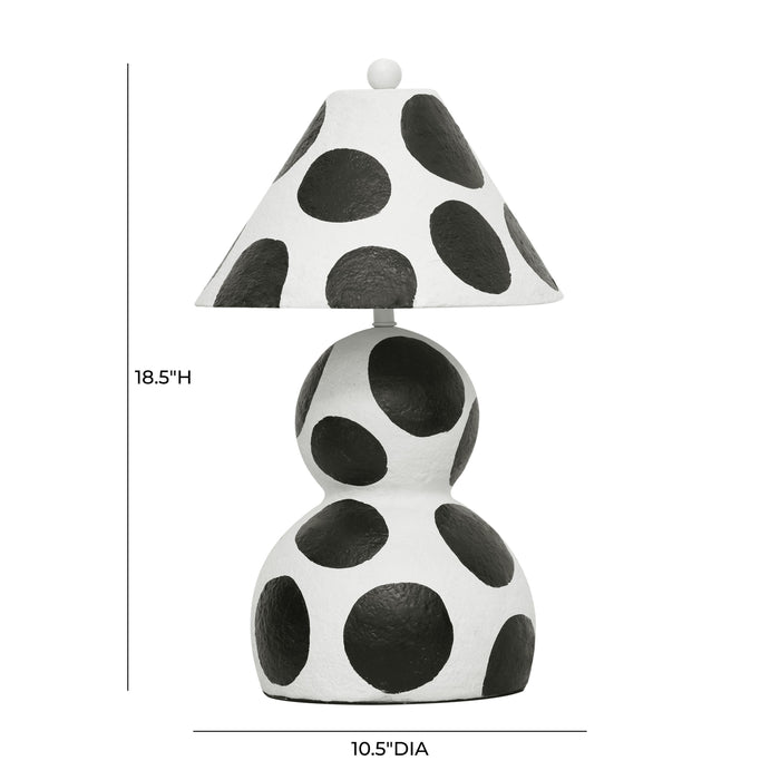 Lerici Black and White Papier Mache Table Lamp - Home And Beyond