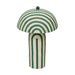 Maiori Dark Green Striped Papier Mache Table Lamp - Home And Beyond