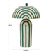 Maiori Dark Green Striped Papier Mache Table Lamp - Home And Beyond