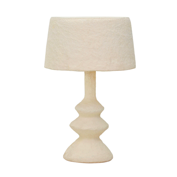 Cream Cotton Mache Table Lamp - Home And Beyond