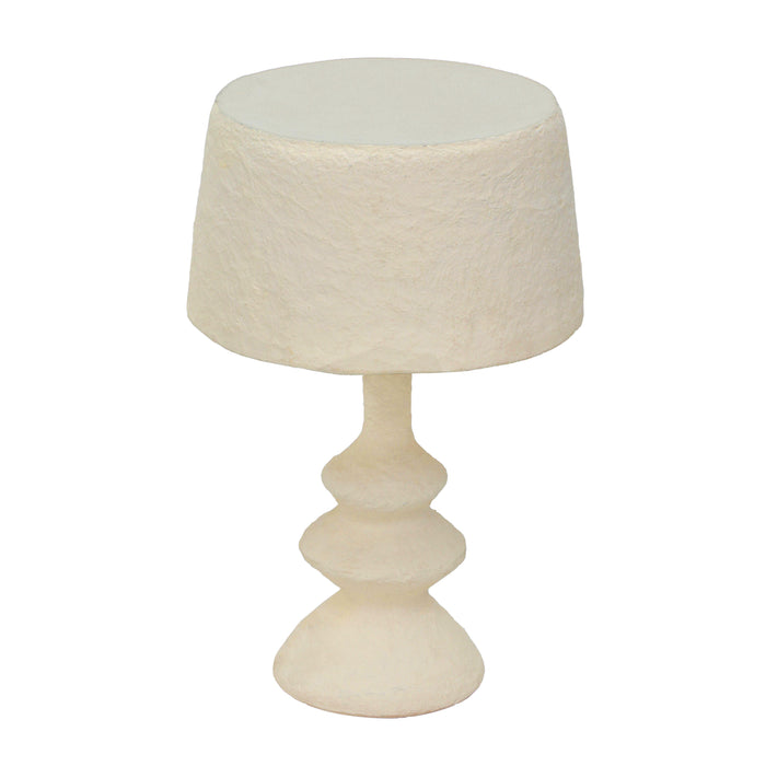 Cream Cotton Mache Table Lamp - Home And Beyond