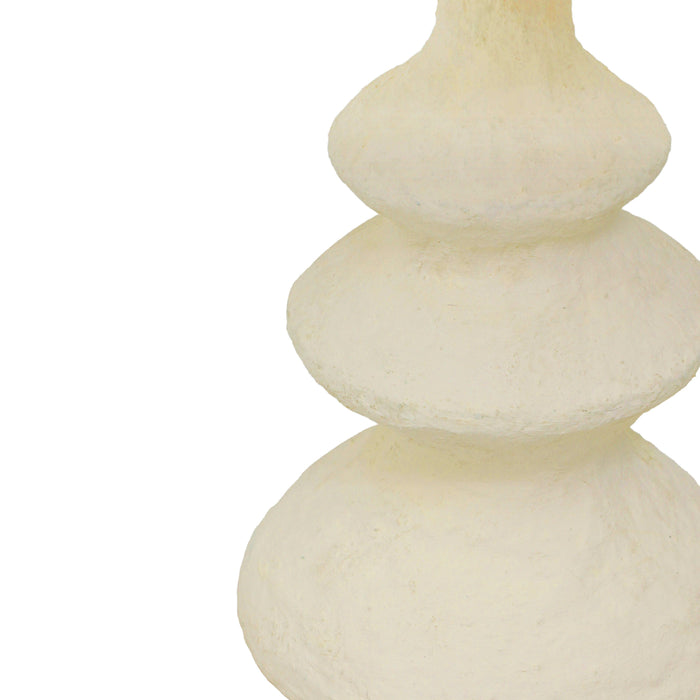 Cream Cotton Mache Table Lamp - Home And Beyond