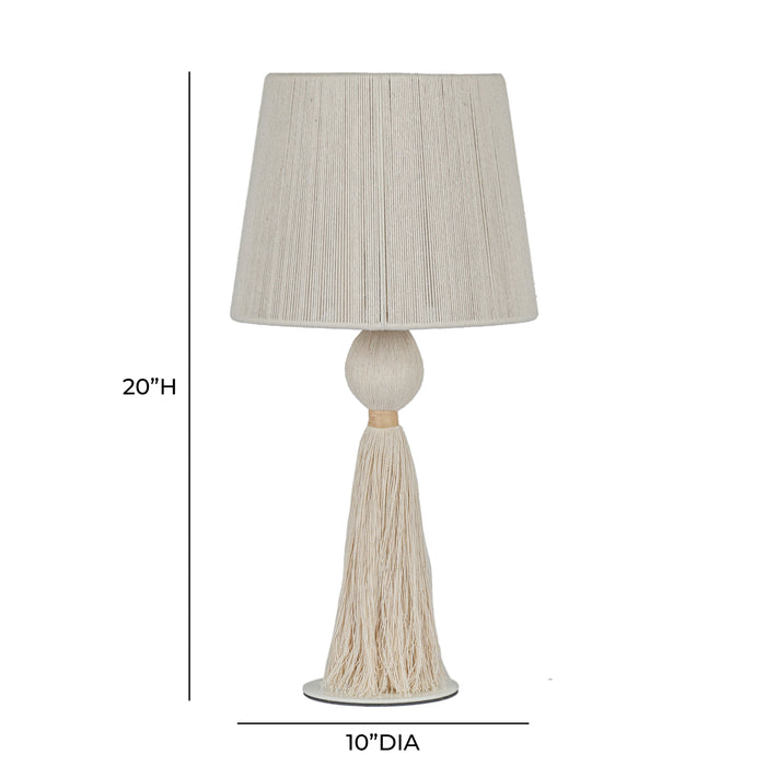 Samba White Cotton Table Lamp - Home And Beyond