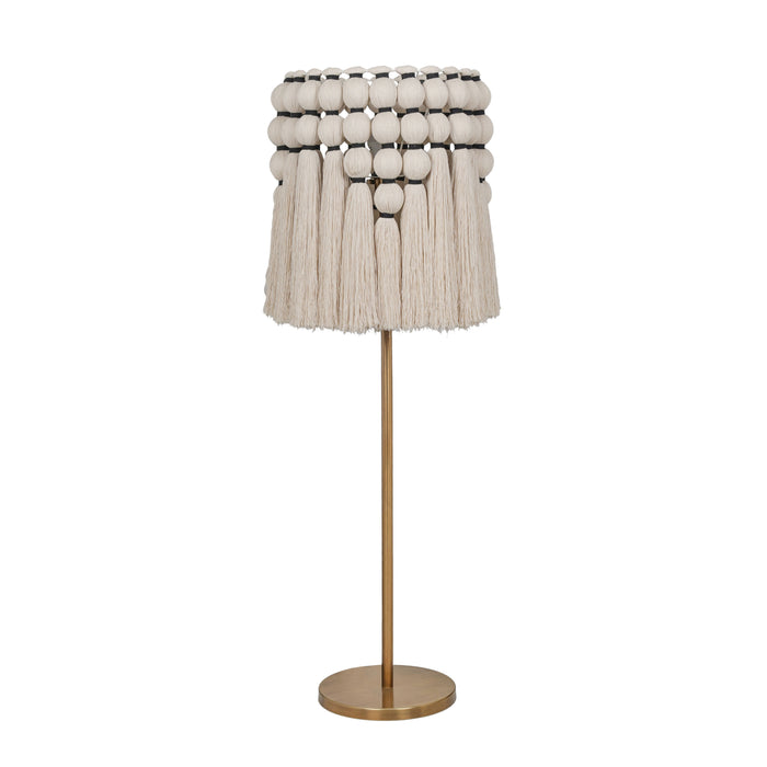 Tutu Cream Cotton Tasseled Floor Lamp - Home And Beyond