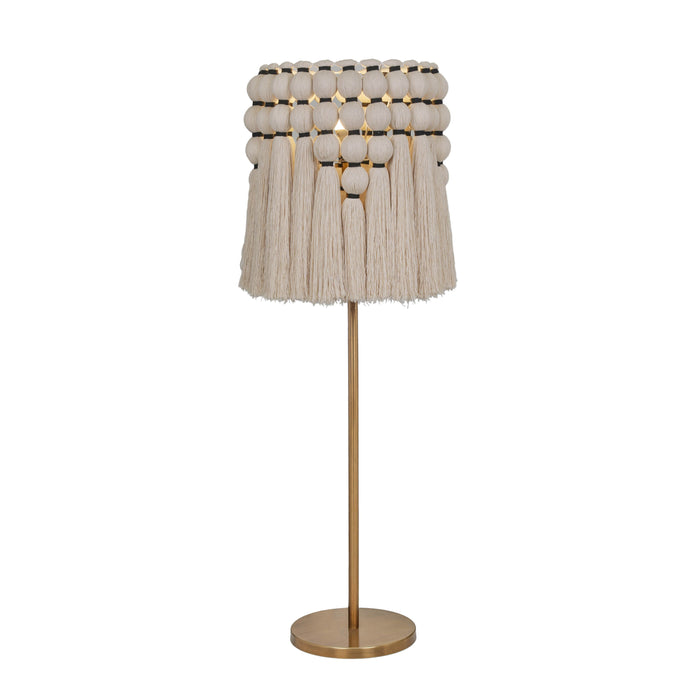 Tutu Cream Cotton Tasseled Floor Lamp - Home And Beyond