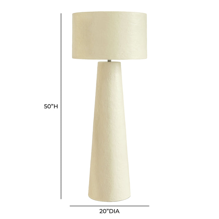 Yala Cream Papier Mache Floor Lamp - Home And Beyond