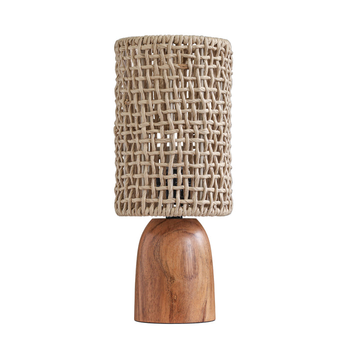 Kombu Natural Raffia and Wood Small Table Lamp - Home And Beyond
