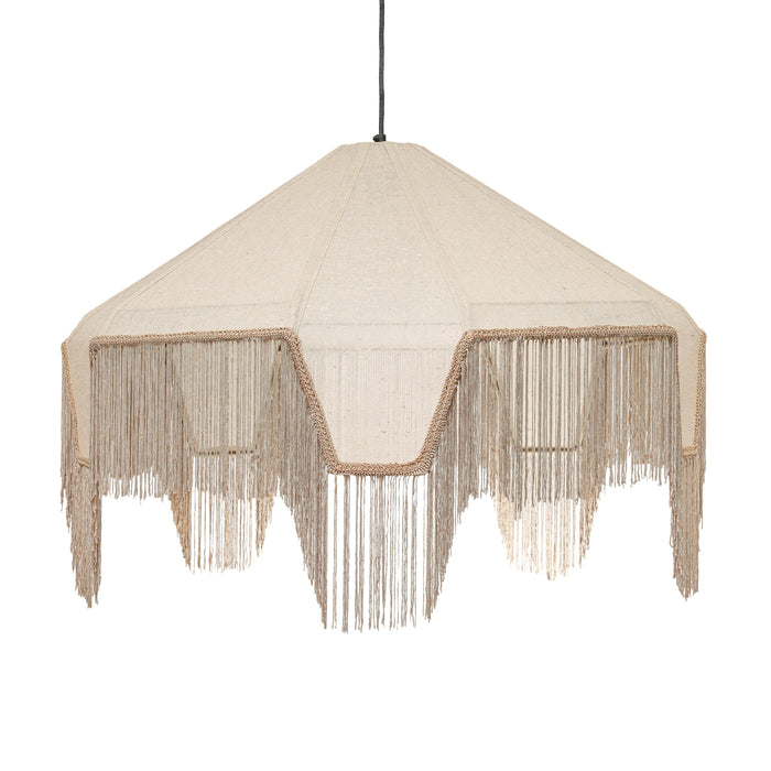 Buchanan Fabric Fringed Angled Pendant Light - Home And Beyond