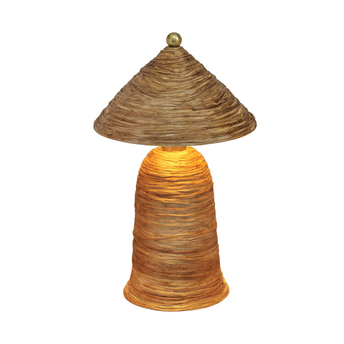 Coco Natural Coconut Fiber Pointed Table Lamp - Home And Beyond